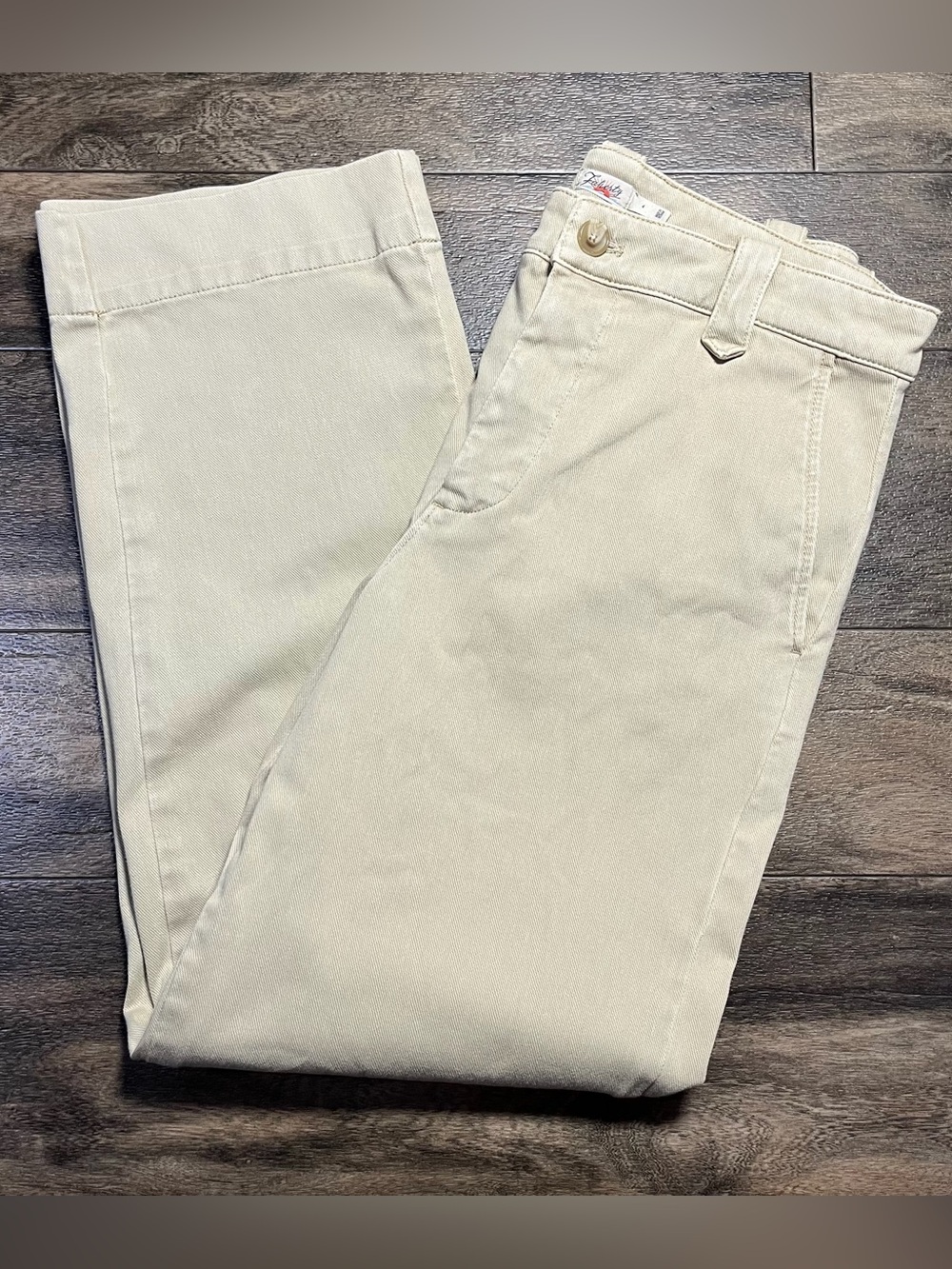 Faherty Coastline Chino Pants Womens 4 Khaki Straight Organic Cotton Blend EUC